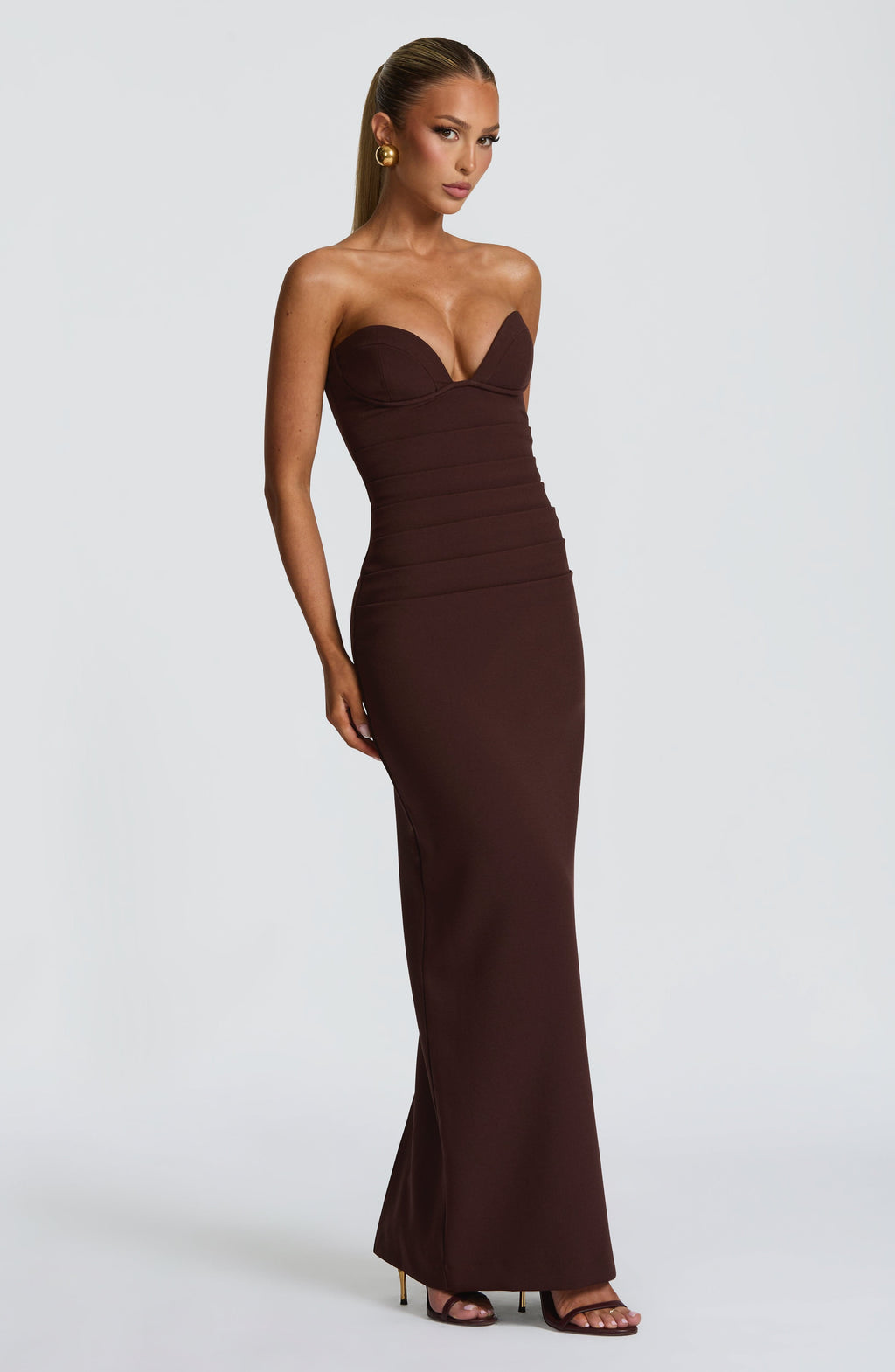 Ariana Maxi Dress - Plum Brown