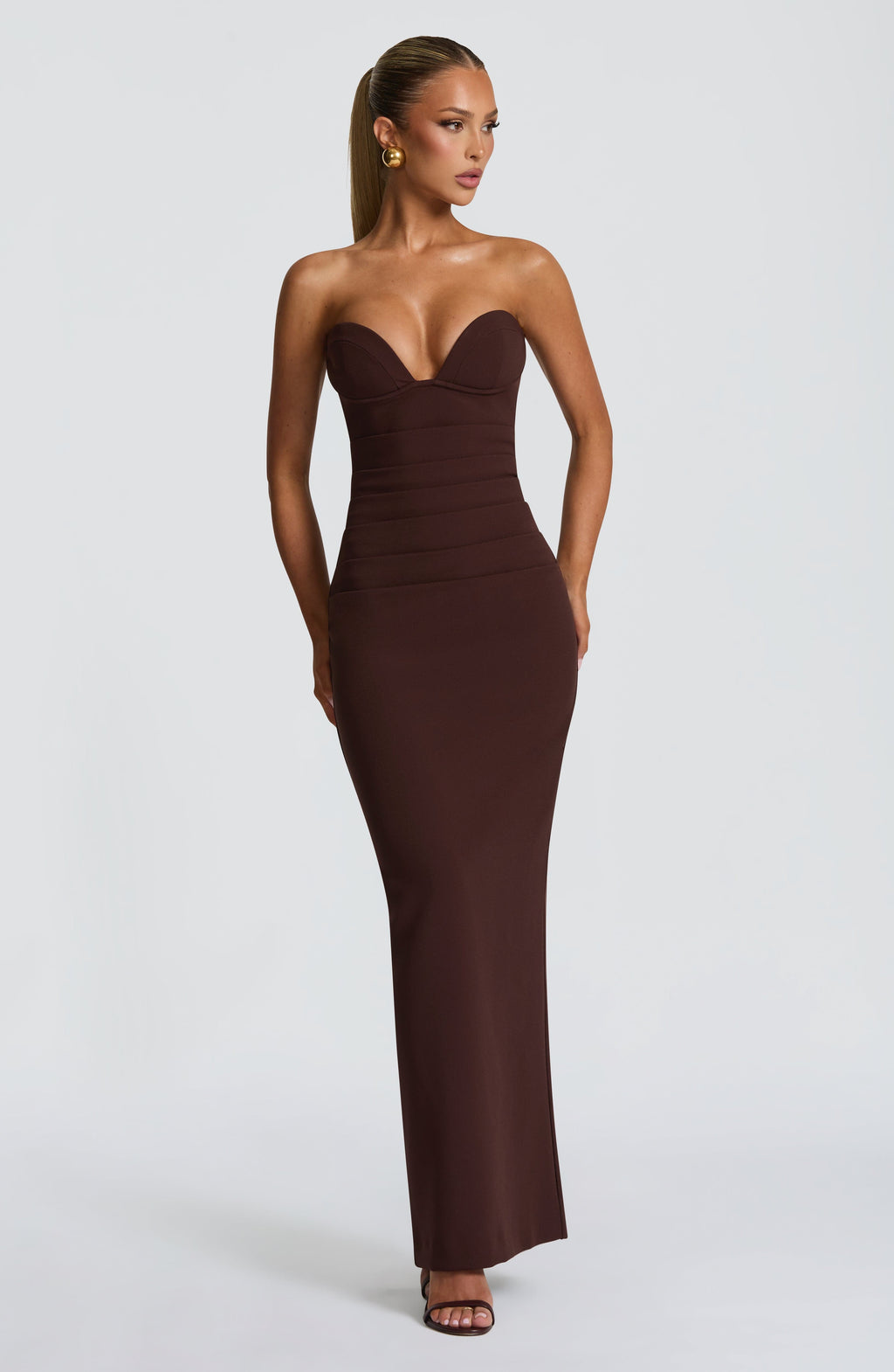 Ariana Maxi Dress - Plum Brown