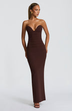 Ariana Maxi Dress - Plum Brown