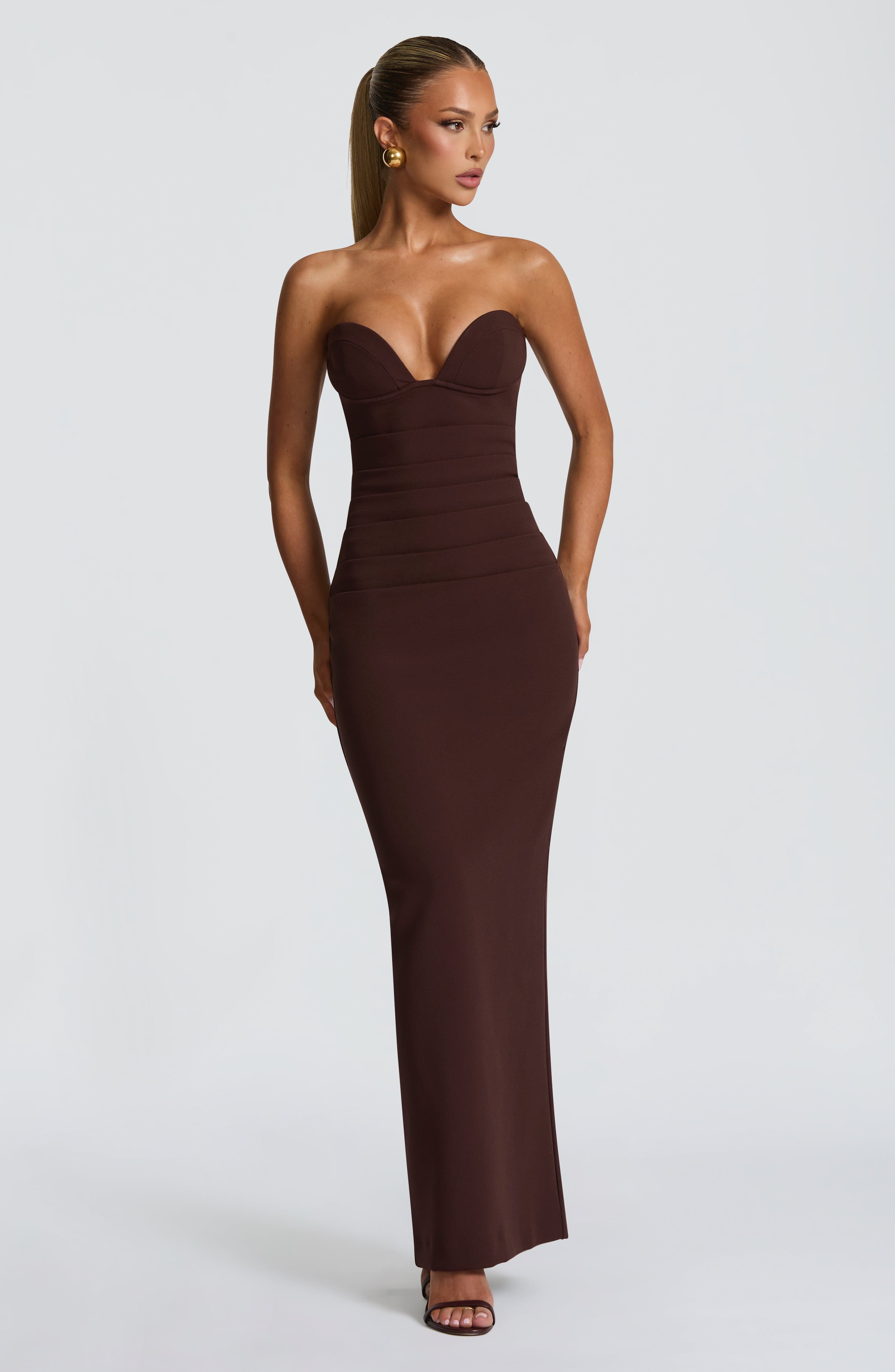 Ariana Maxi Dress - Plum Brown