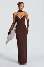 Ariana Maxi Dress - Plum Brown