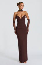 Ariana Maxi Dress - Plum Brown