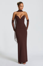 Ariana Maxi Dress - Plum Brown