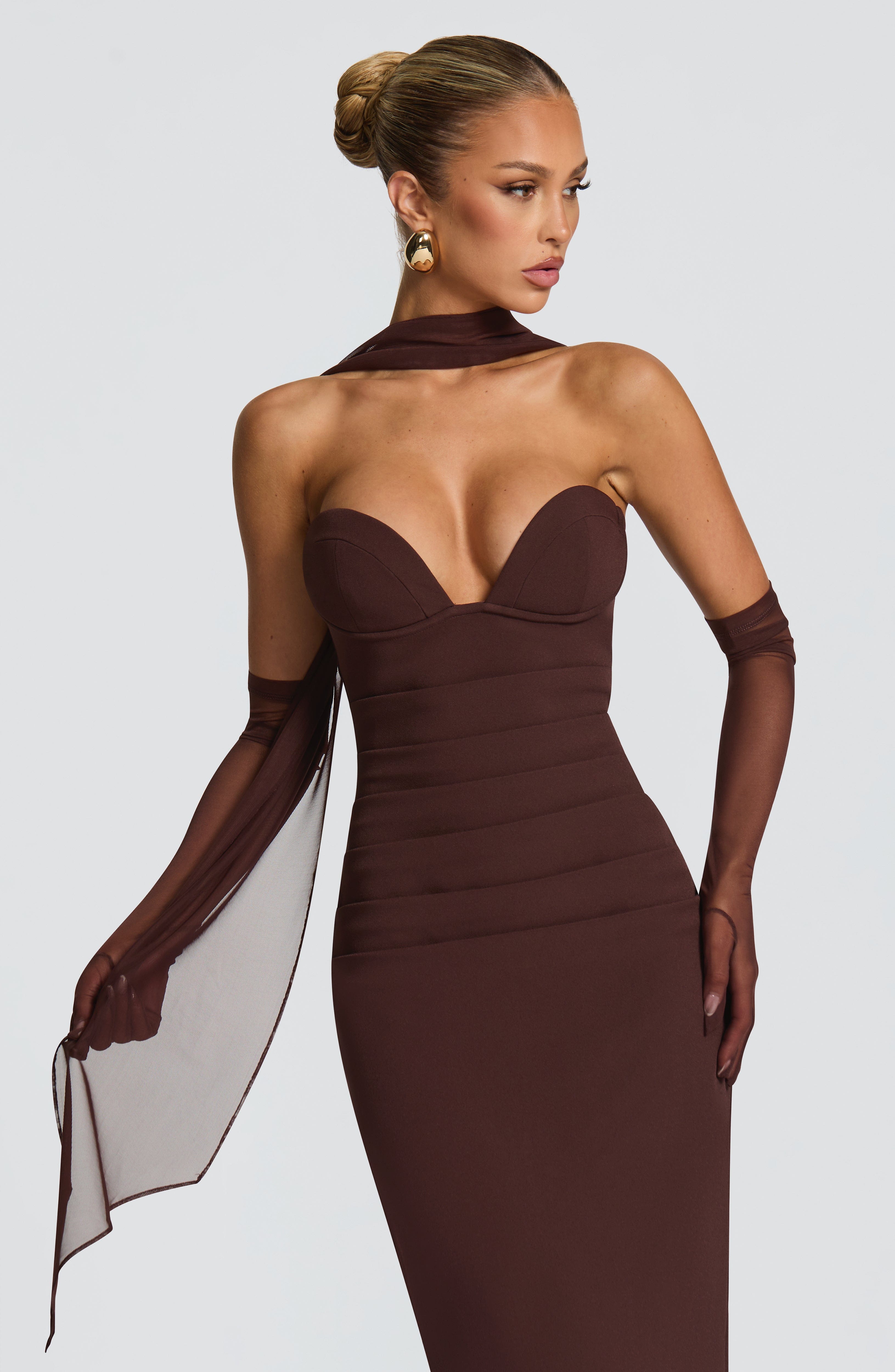 Ariana Maxi Dress - Plum Brown