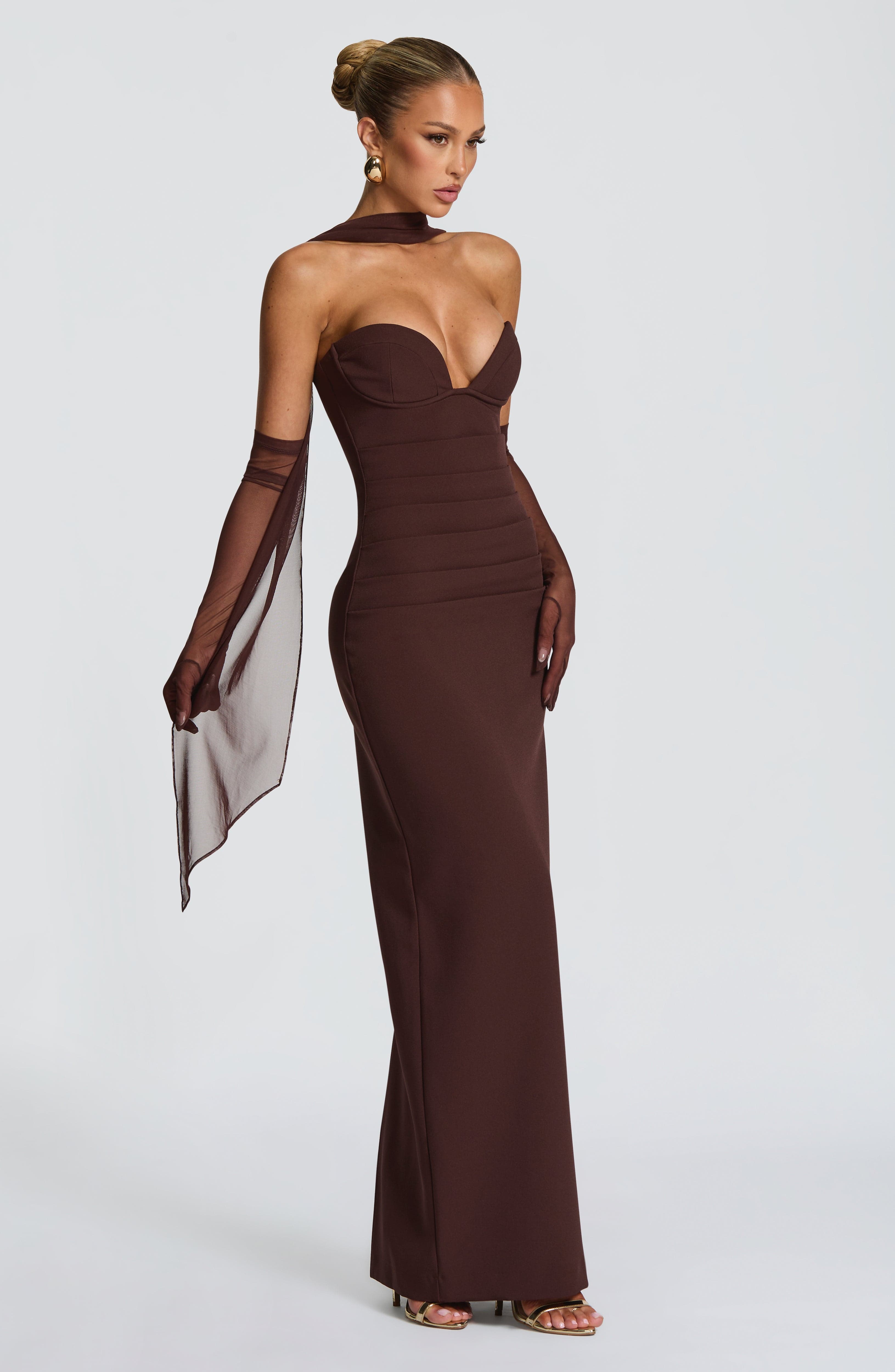 Ariana Maxi Dress - Plum Brown