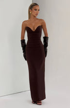 Ariana Maxi Dress - Plum Brown