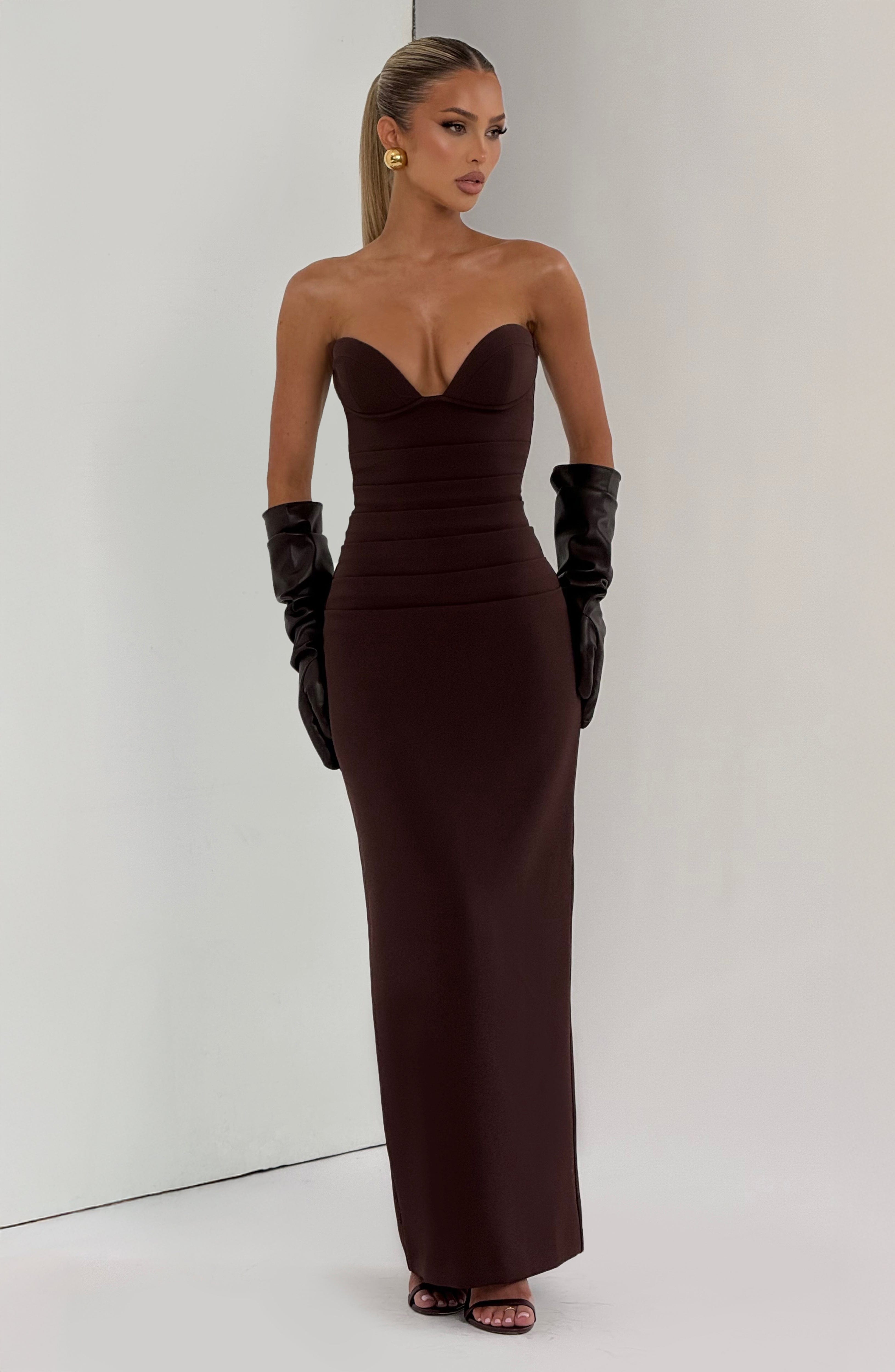 Ariana Maxi Dress - Plum Brown