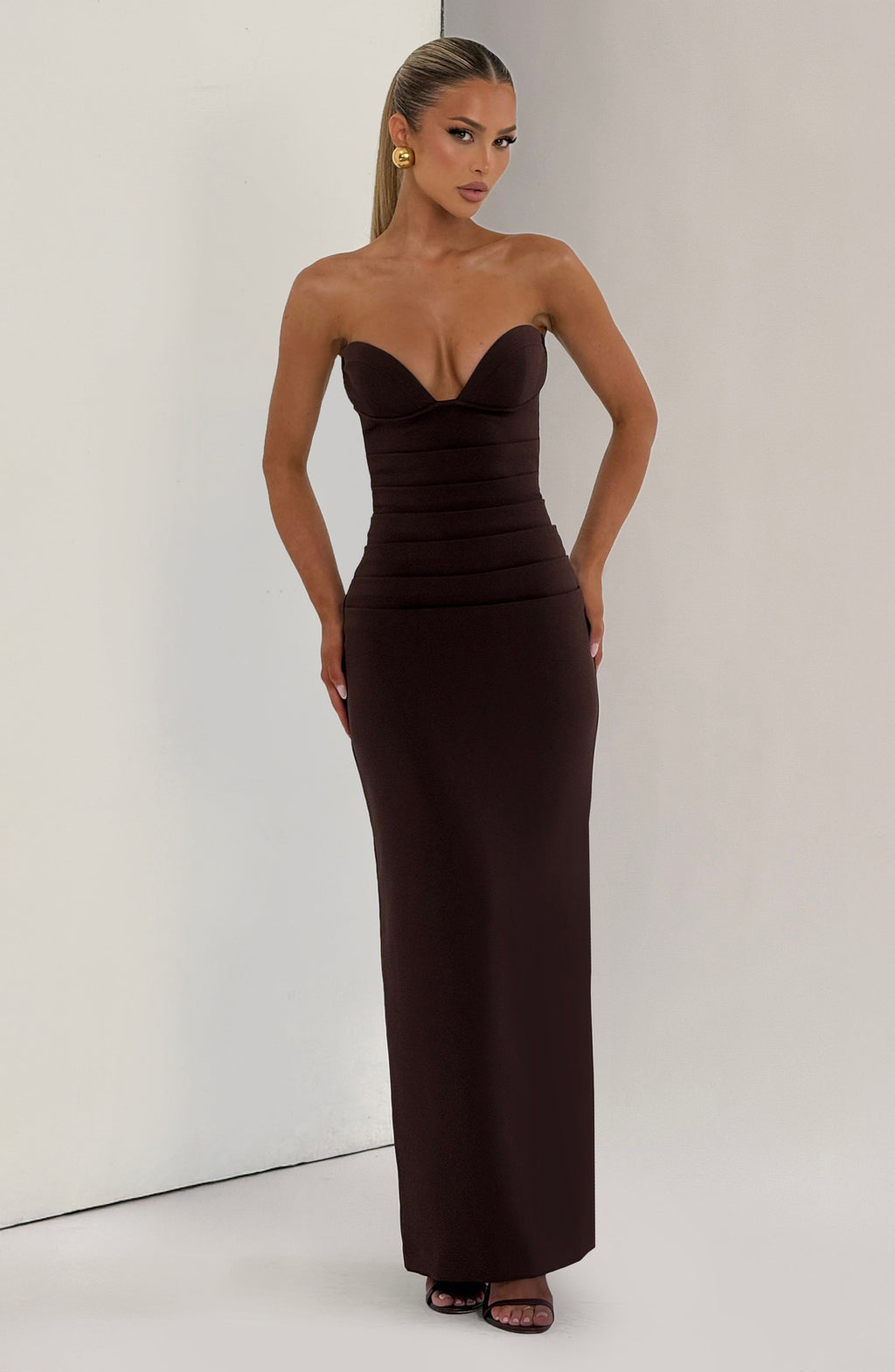 Ariana Maxi Dress - Plum Brown
