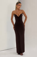 Ariana Maxi Dress - Plum Brown