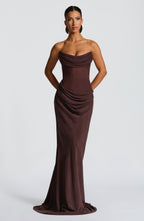 Jennifer Maxi Dress - Plum Brown