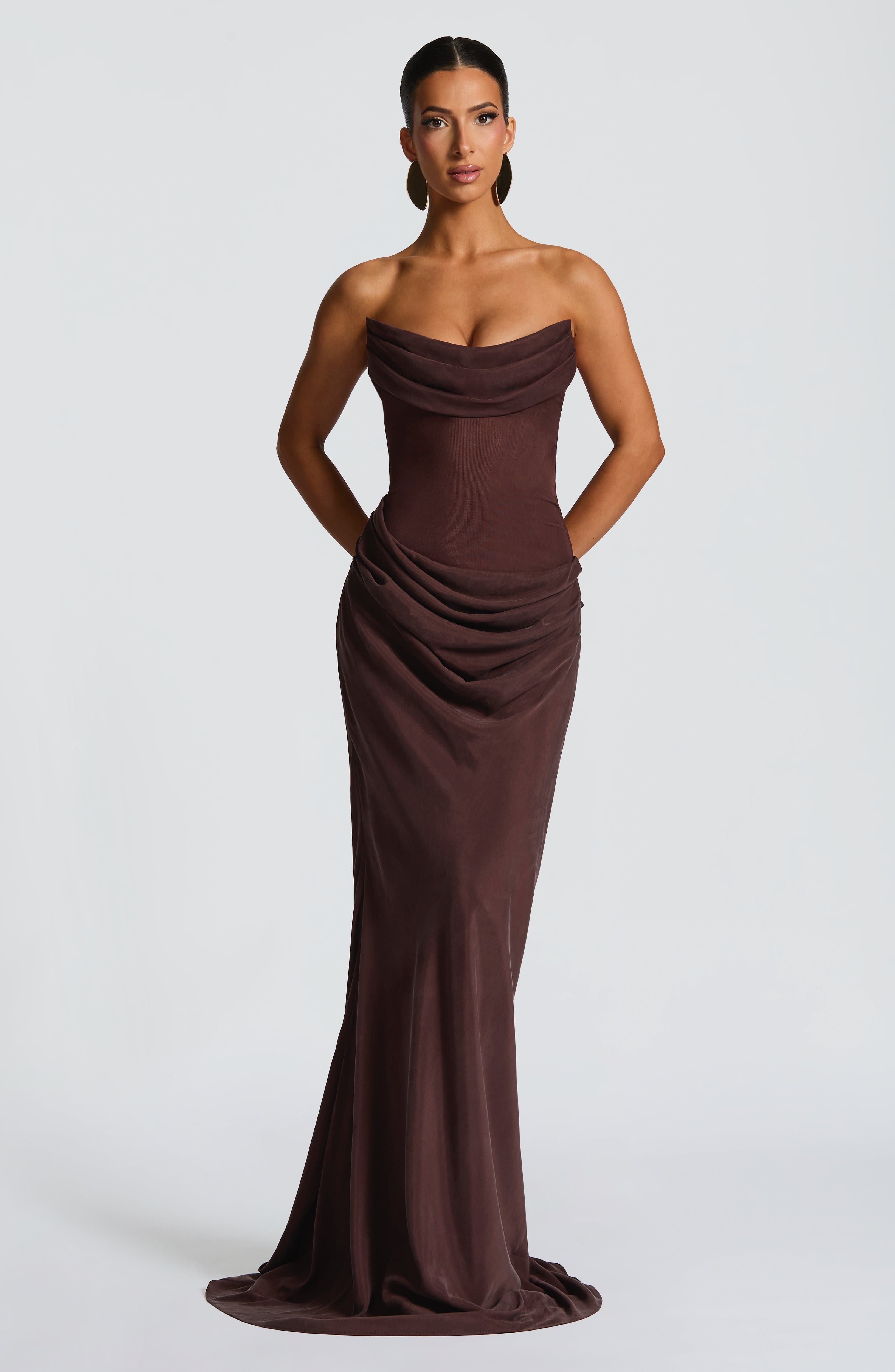 Jennifer Maxi Dress - Plum Brown