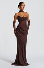 Jennifer Maxi Dress - Plum Brown