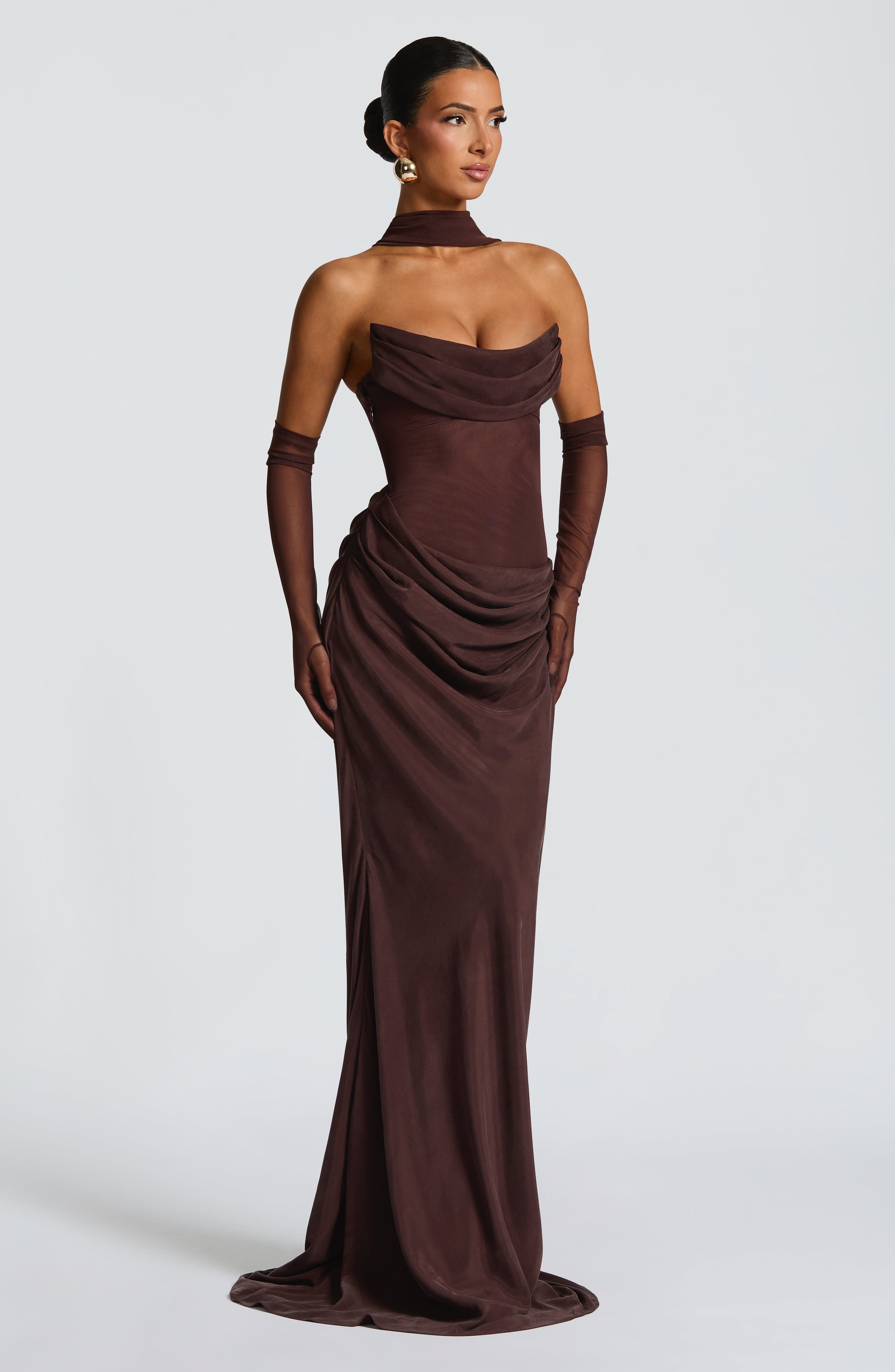 Jennifer Maxi Dress - Plum Brown
