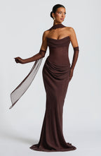 Jennifer Maxi Dress - Plum Brown
