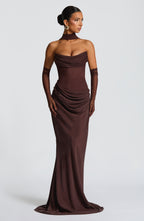 Jennifer Maxi Dress - Plum Brown
