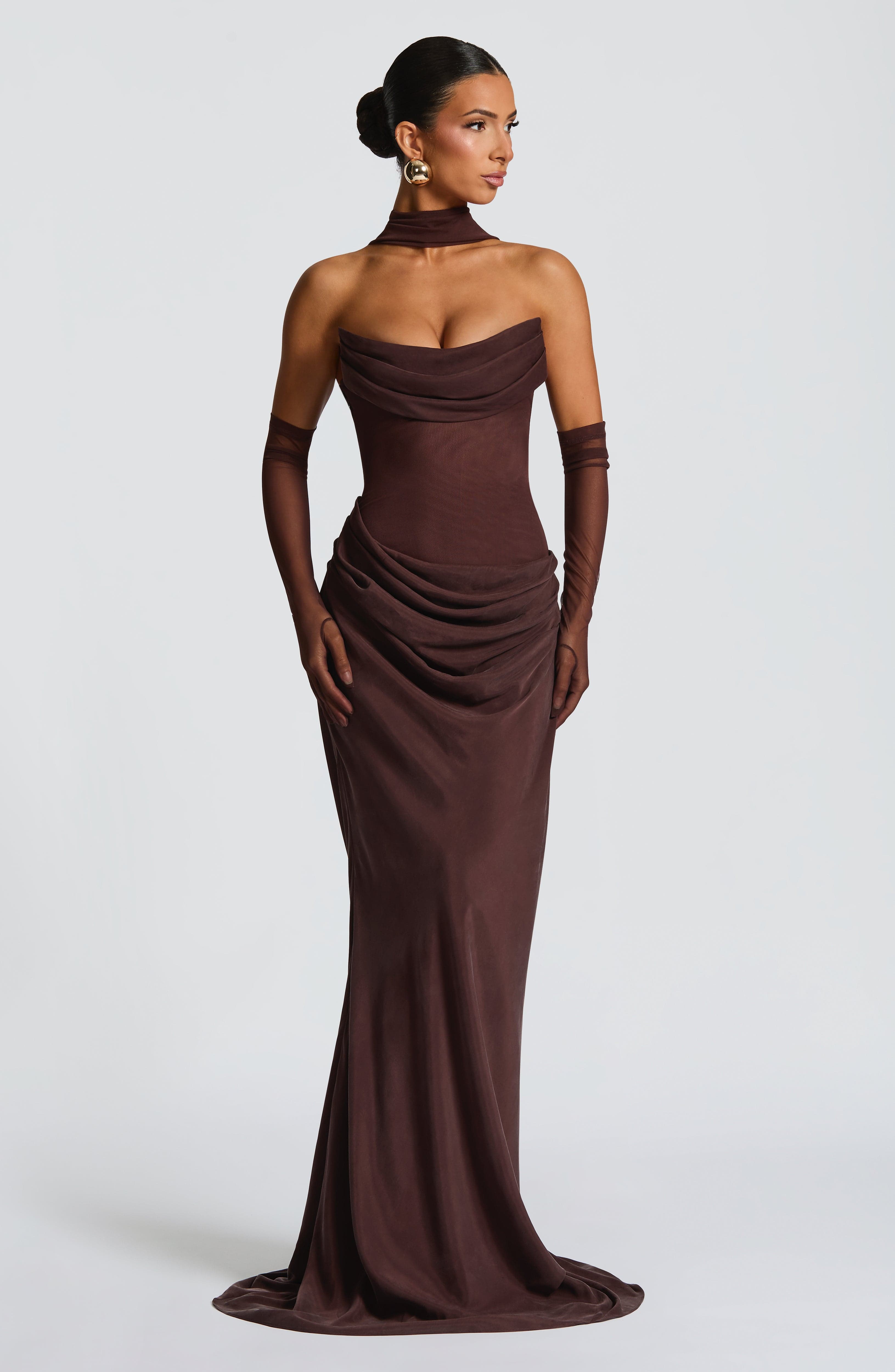 Jennifer Maxi Dress - Plum Brown