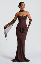 Jennifer Maxi Dress - Plum Brown