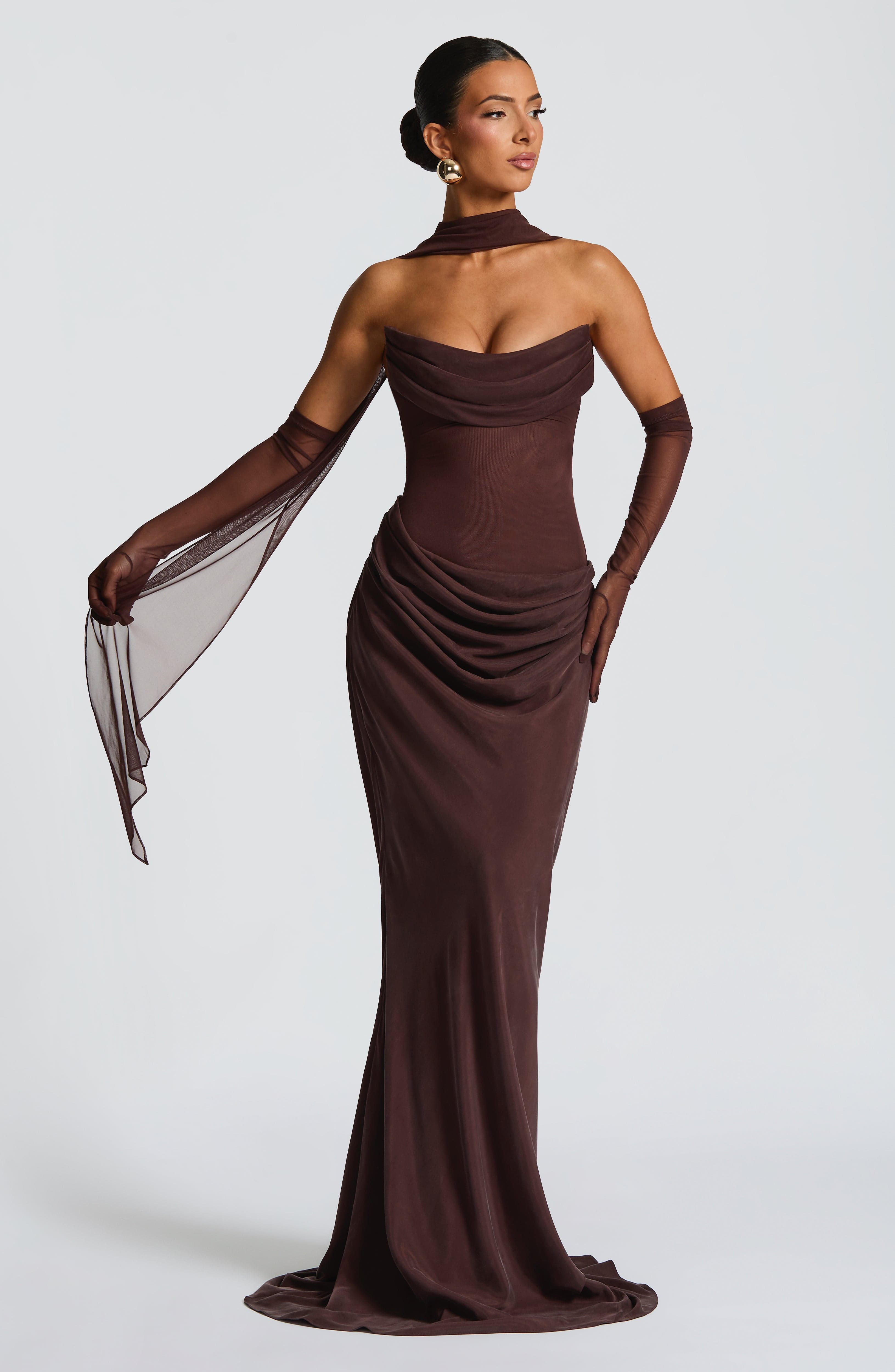 Jennifer Maxi Dress - Plum Brown