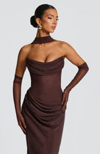 Jennifer Maxi Dress - Plum Brown