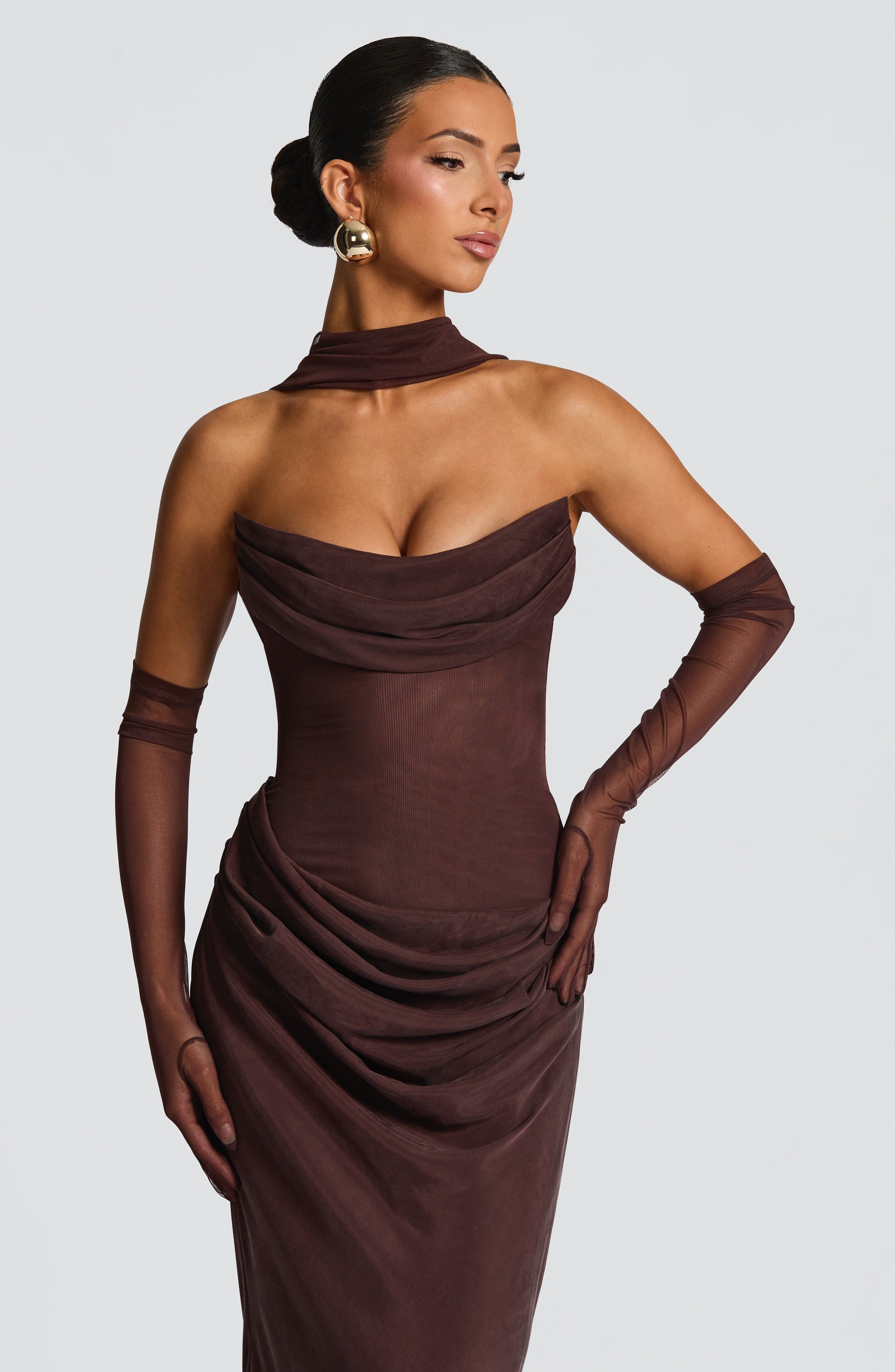 Jennifer Maxi Dress - Plum Brown