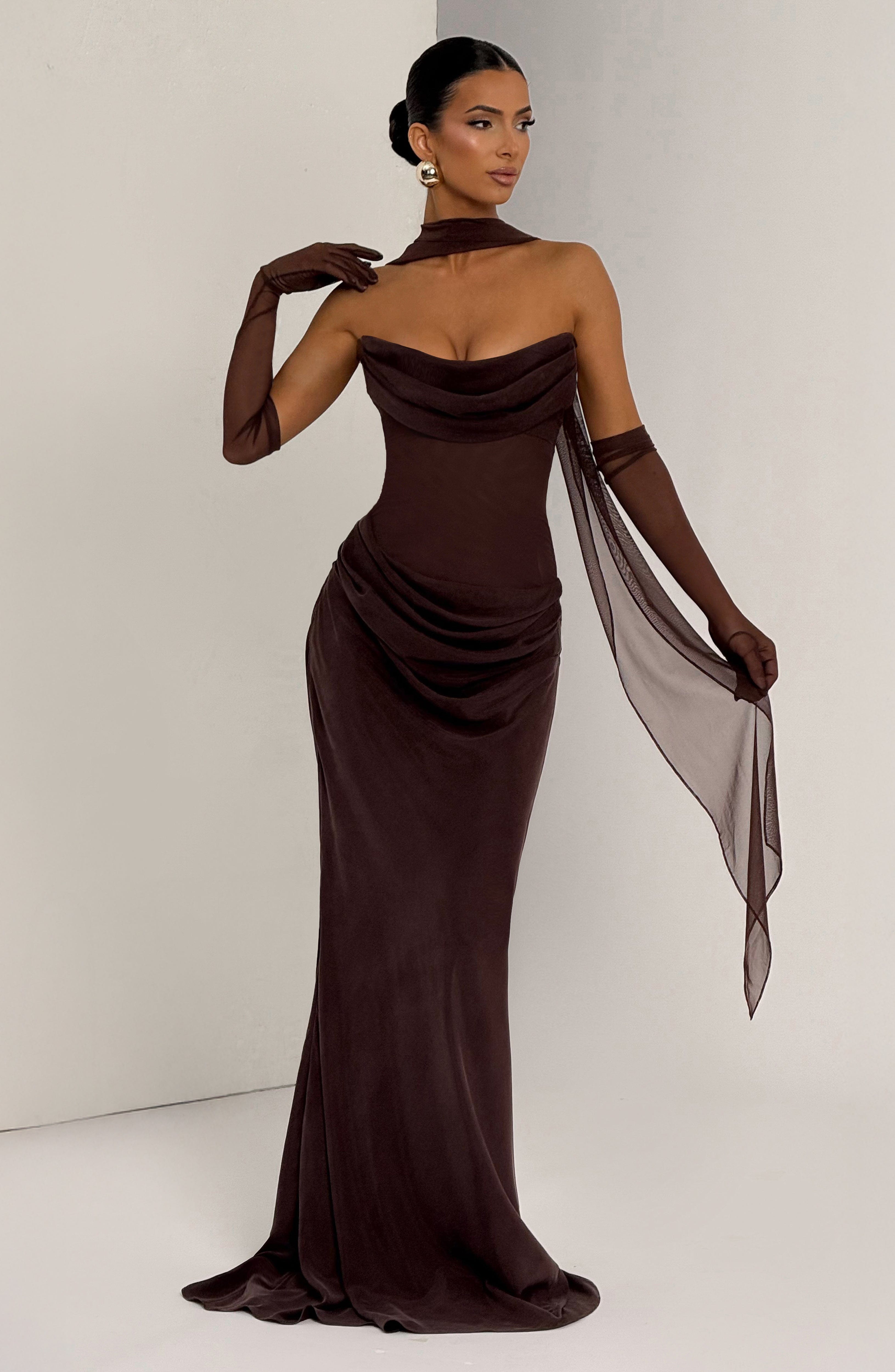 Jennifer Maxi Dress - Plum Brown