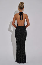 Gia Maxi Dress - Black Lined
