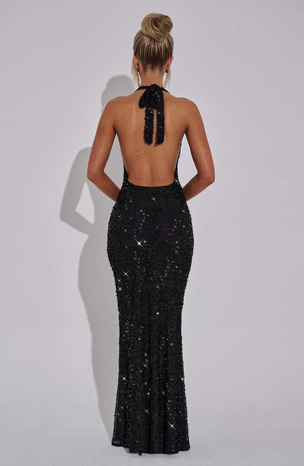 Gia Maxi Dress - Black Lined