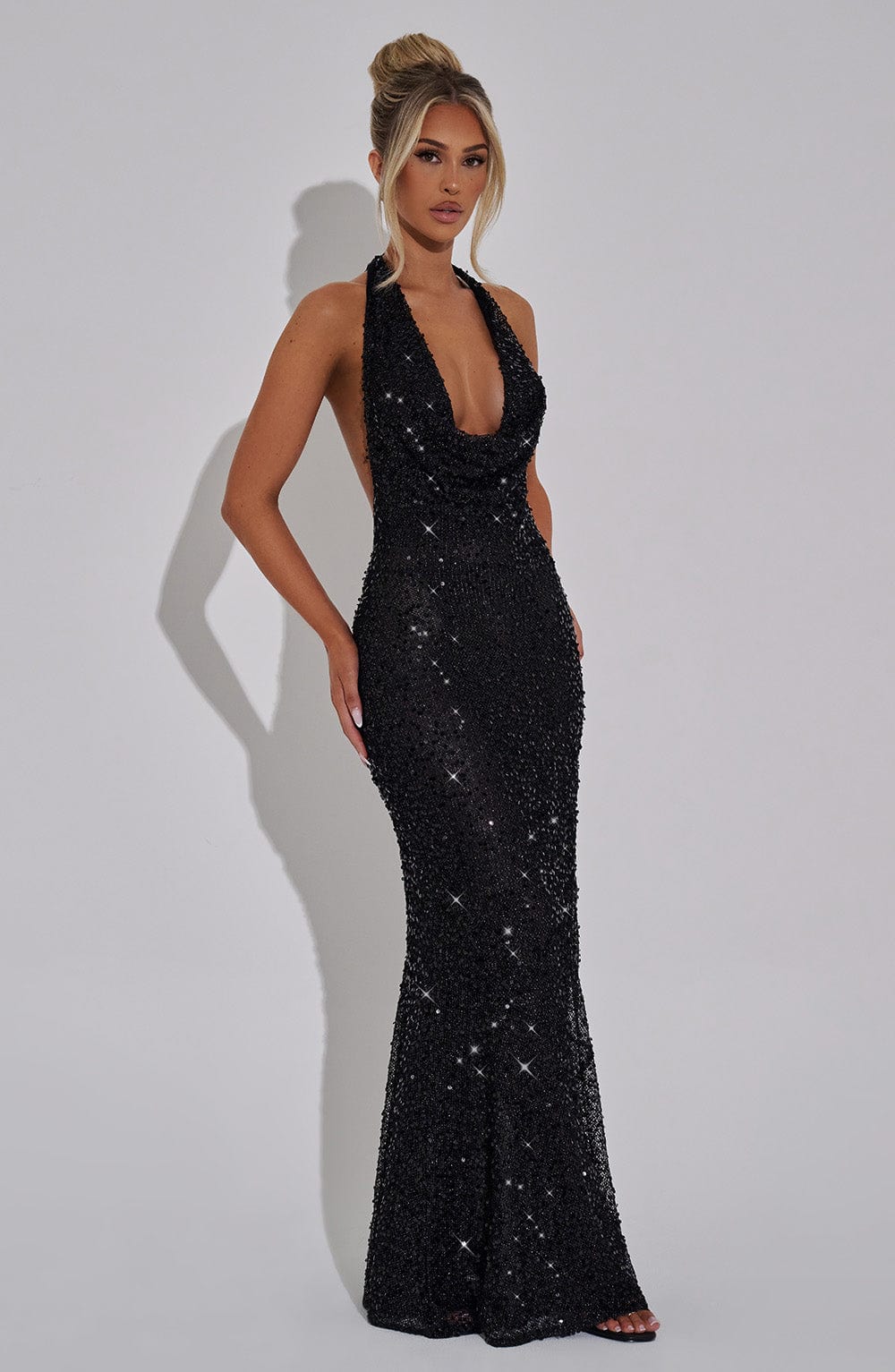 Gia Maxi Dress - Black Lined