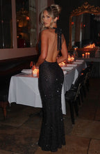 Gia Maxi Dress - Black Lined