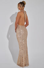 Gia Maxi Dress - Gold Lined