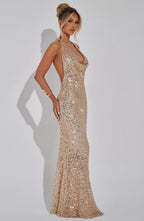 Gia Maxi Dress - Gold Lined