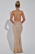 Gia Maxi Dress - Gold Lined