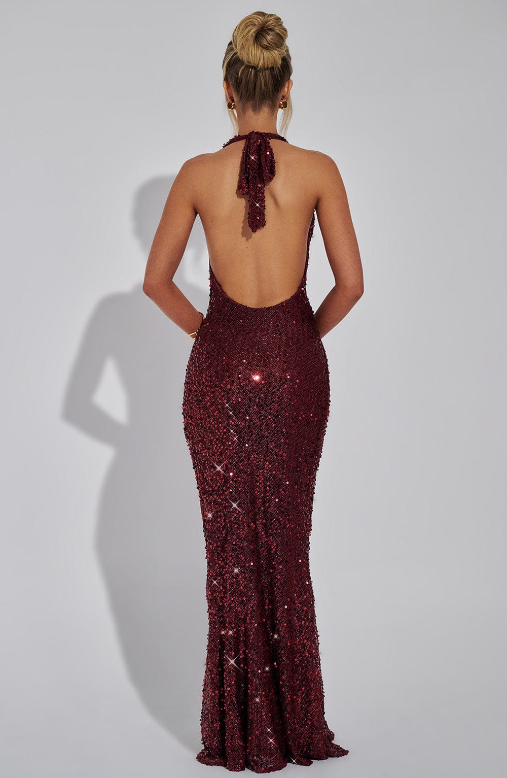 Gia Maxi Dress - Wine Lined