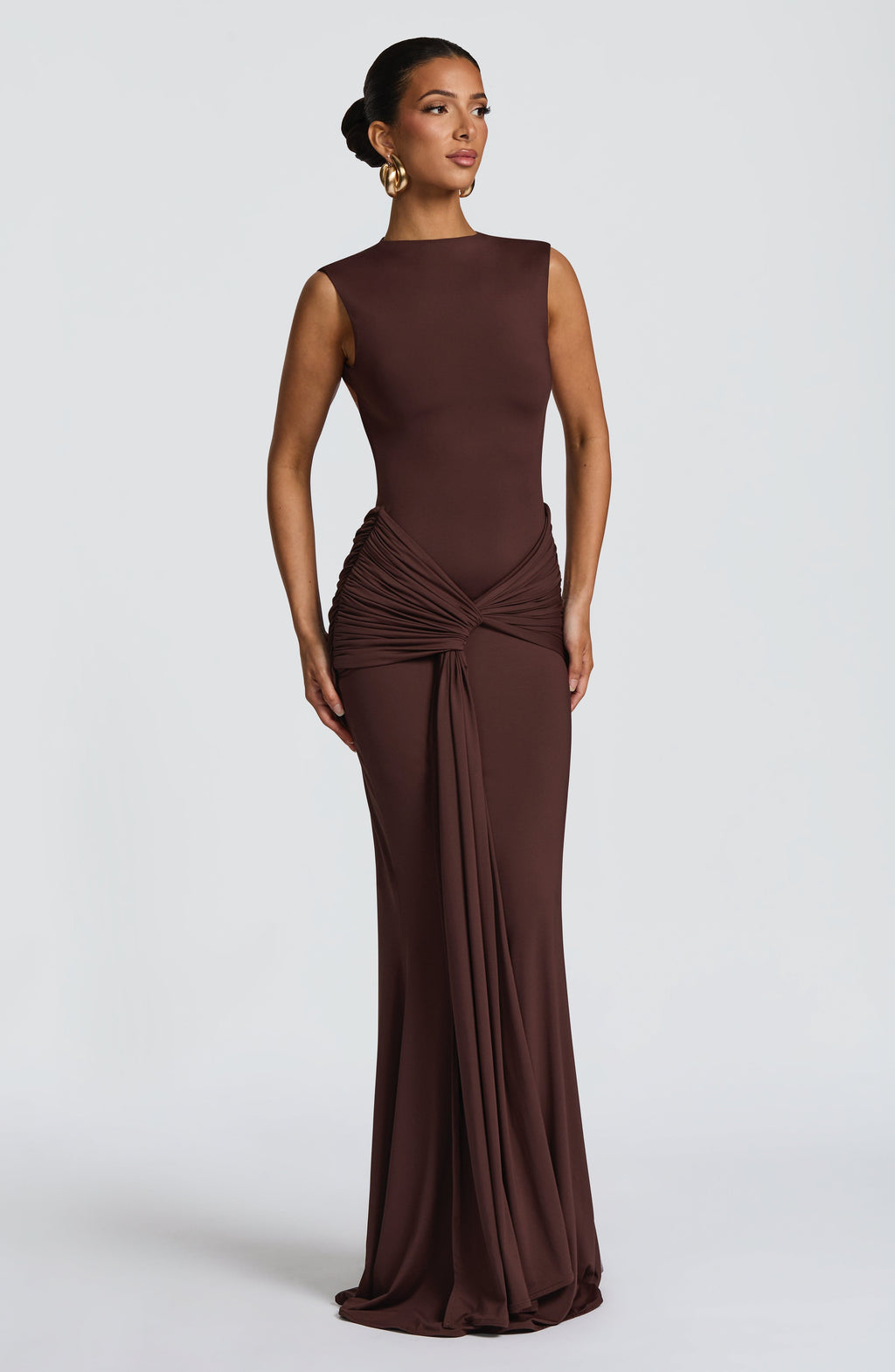 Florence Maxi Dress - Plum Brown