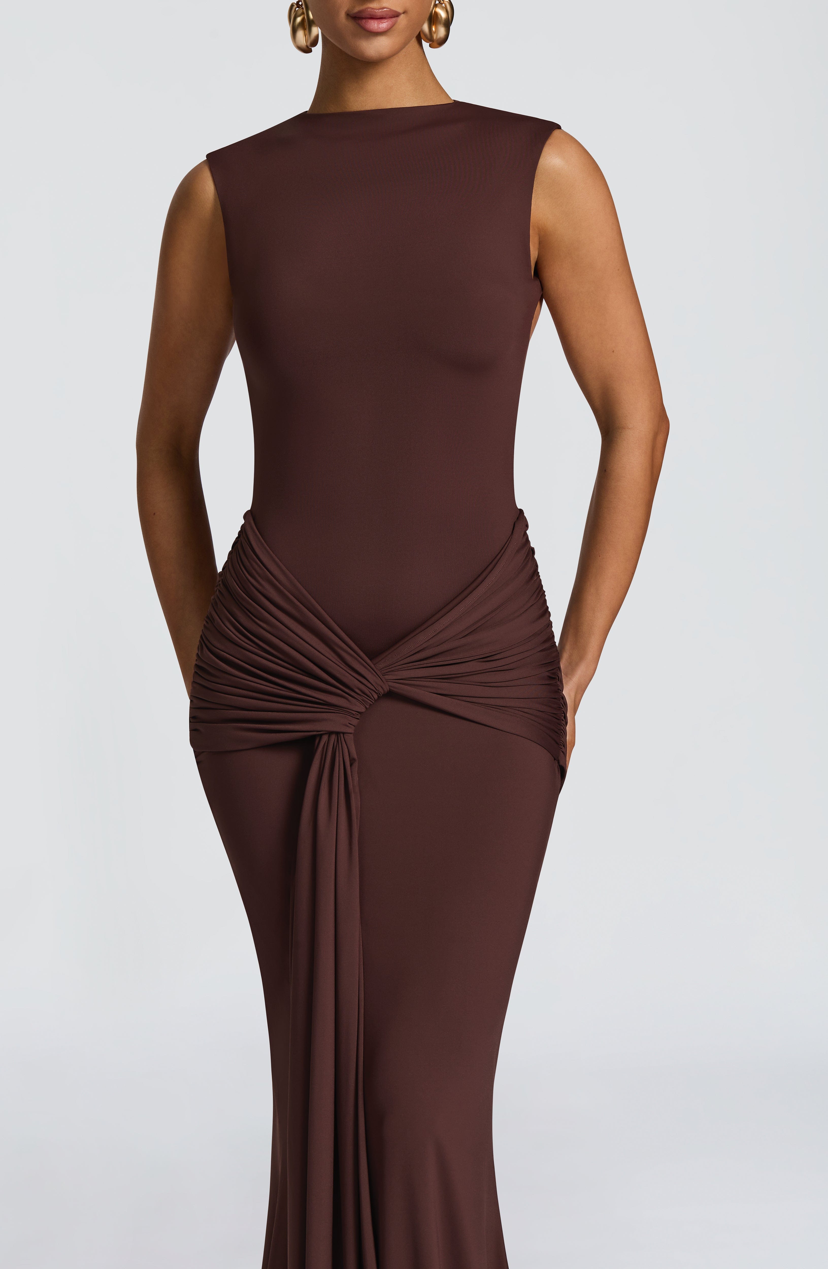 Florence Maxi Dress - Plum Brown