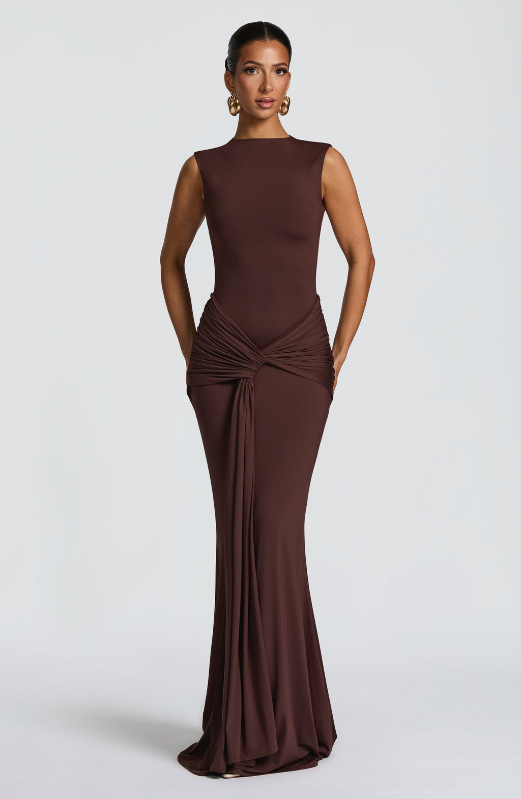 Florence Maxi Dress - Plum Brown