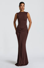 Florence Maxi Dress - Plum Brown