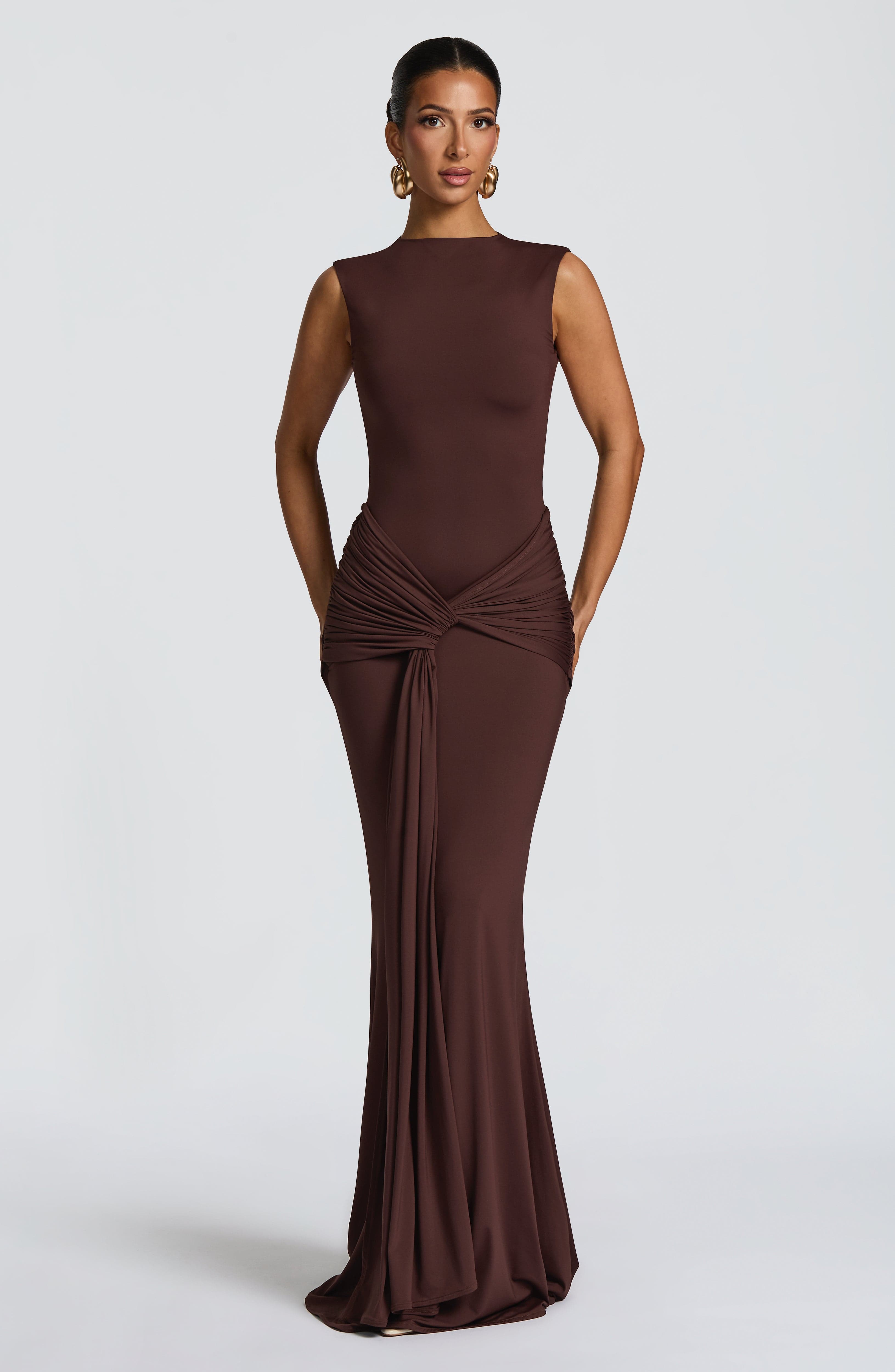 Florence Maxi Dress - Plum Brown