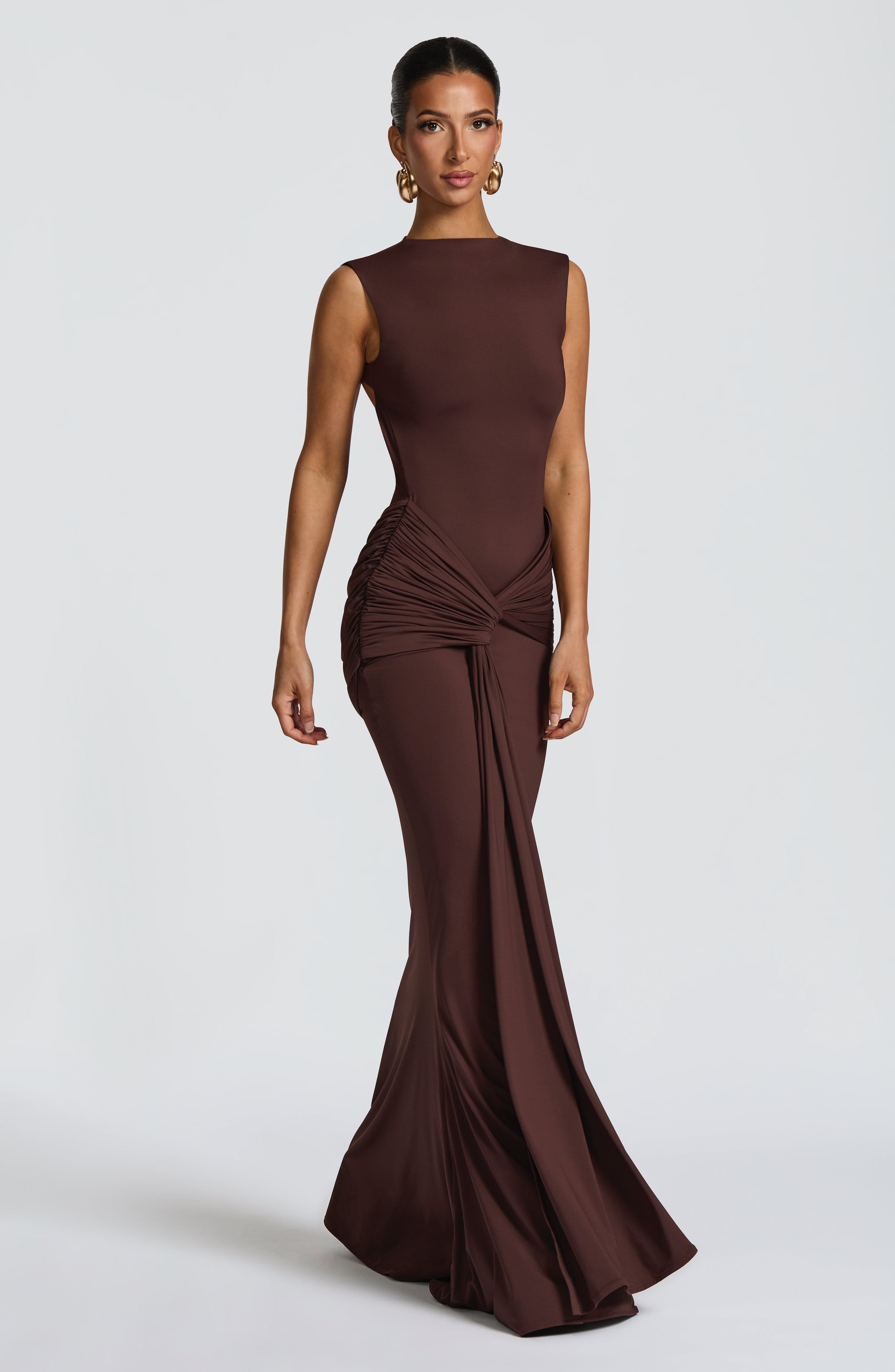 Florence Maxi Dress - Plum Brown
