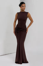 Florence Maxi Dress - Plum Brown