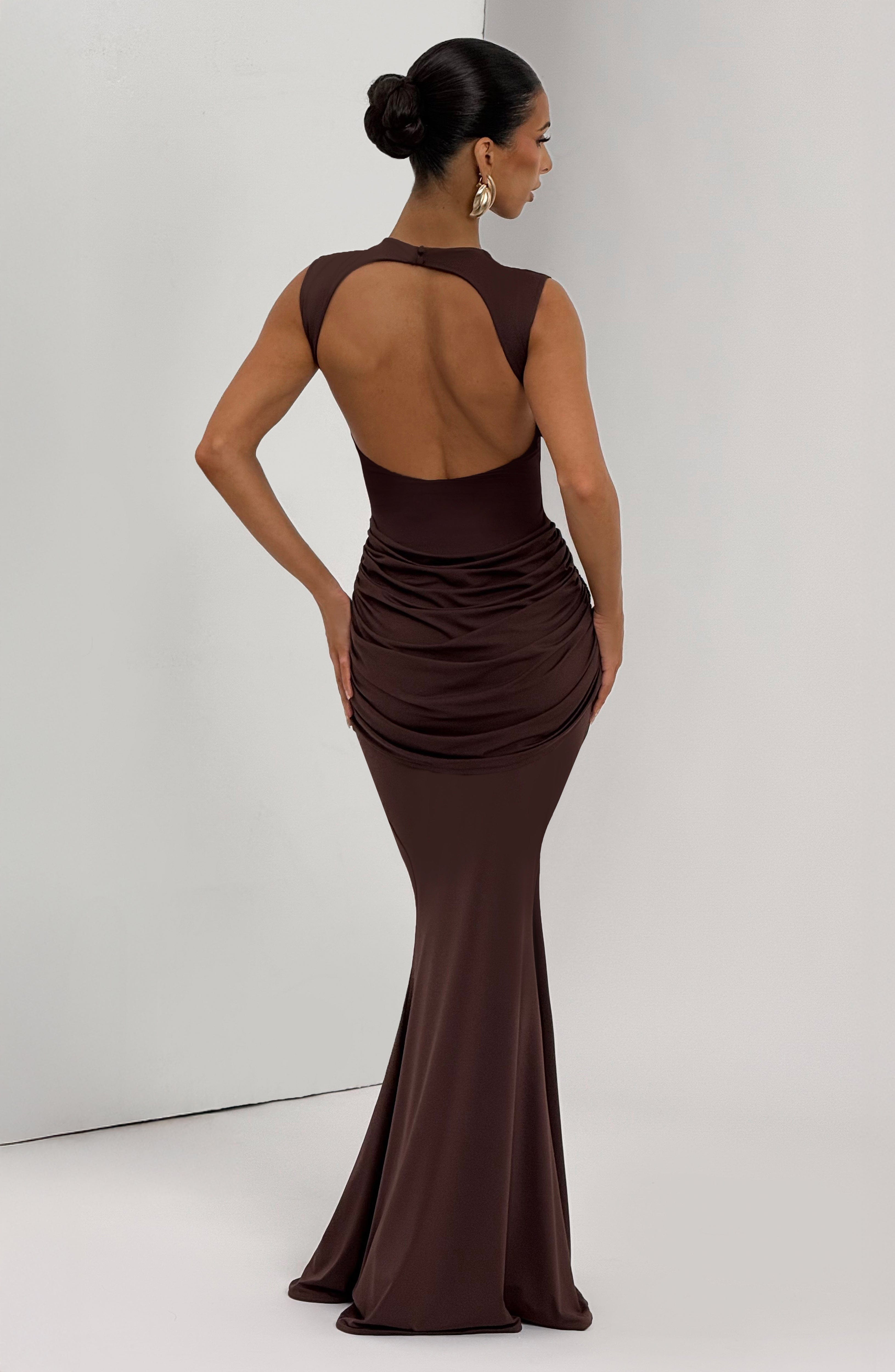 Florence Maxi Dress - Plum Brown