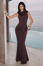 Florence Maxi Dress - Plum Brown