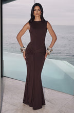 Florence Maxi Dress - Plum Brown