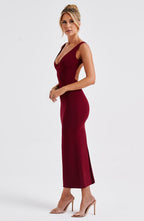 Freya Midi Dress - Burgundy