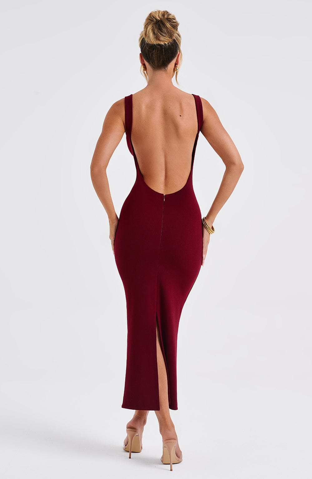 Freya Midi Dress - Burgundy