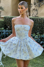 Daisy Mini Dress - Blue Ditsy Print