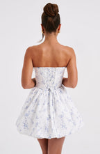 Daisy Mini Dress - Blue Ditsy Print