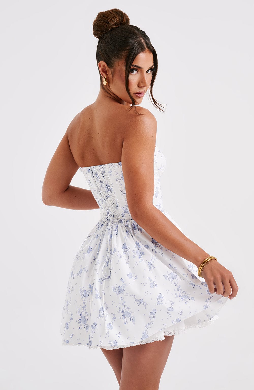 Daisy Mini Dress - Blue Ditsy Print