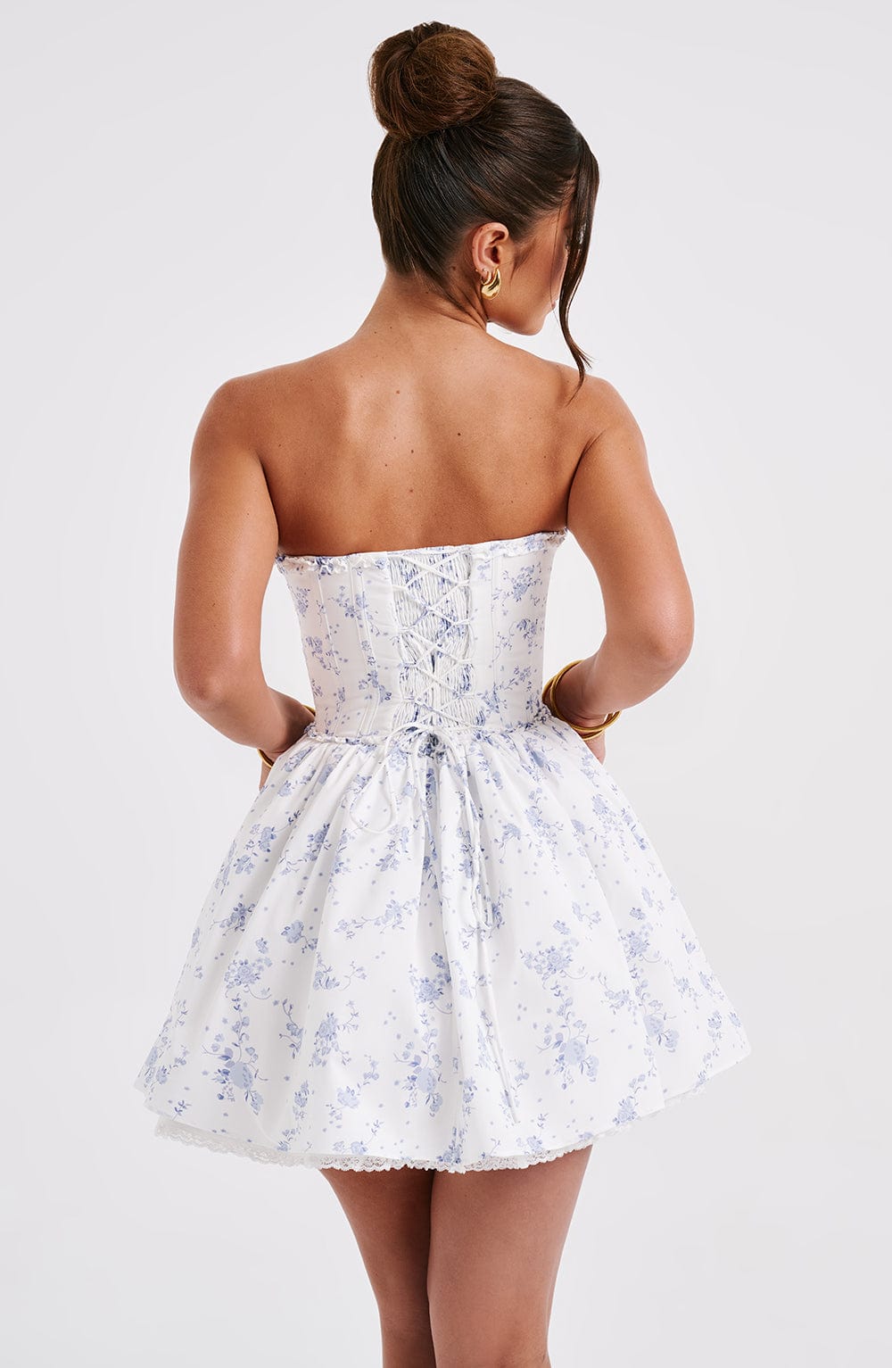Daisy Mini Dress - Blue Ditsy Print
