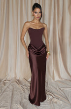Katrina Maxi Dress - Plum Brown